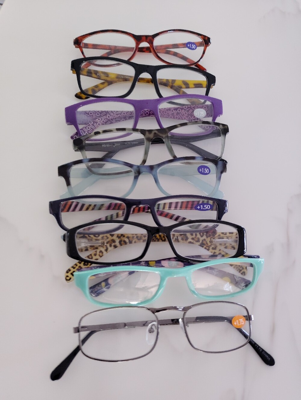 9 Pair Assorted Reading Glasses Set - Mixed Colors/Styles